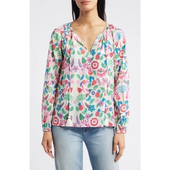 Boden Tops - Boden Serena Tropical Floral Cotton Blouse US 10